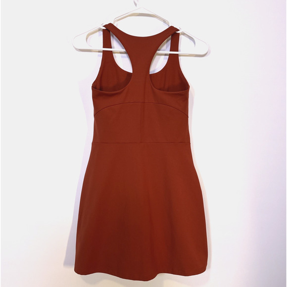 Girlfriend Collective Paloma Racerback Dress Small Rust Built In Shorts Athletic - Picture 6 of 9